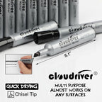 cloudriver Permanent Markers 96 Count, Black Permanent Marker Bulk Set, Chisel Tip, Premium Smear Proof Markers, Quick Drying Ink, Waterproof, Office Supplies for School, Office, Home