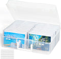 Lifewit 4x6 Photo Storage Box, 18 pcs Inner Photo Case with Lids, Clear Photo Organizers with 1 Sheet Label Sticker, Plastic Craft Storage Box for Seeds Sticker Cards Pictures Stamps Office Supplies