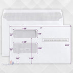 500 1099 MISC Tax Envelopes, Designed for 1099 income Misc, 1099-R, DIV, INT Tax Forms For Quickbooks or Tax Software, Double-Window Security Envelope 5 5/8 x 9, Gummed Seal, Box of 500 Envelopes