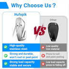 Hufopik 10 Pcs Cubicle Hooks - Fabric Panel Wall Clips for Hanging Coats, Pictures, Supports up to 40 lbs (Silver)