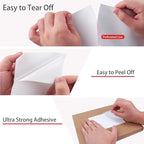 L LIKED 1000 4x6 Thermal Shipping Labels Fanfold, Direct Thermal Printer Labels Compatible with Zebra Rollo - Perforated Strong Adhesive