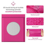 Fuxury Bubble Mailer, 8.5x12 Inch 25 Pack Self-Seal Adhesive Padded Envelopes Usable Size 8.5x11 Inch, Water Resistant Padded Mailers for Mailing,Packaging,Small Business,Shipping, Hot Pink #2