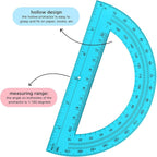 Zonon 100 Pack 6 Inch Plastic Protractor Christian Charity Donation 180 Degrees Pink Blue Clear Protractors for Classroom School Math Teacher Student Office Supplies Christmas Operation Gifts