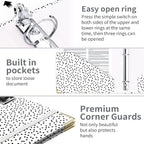 Lateefah 3 Ring Binder, 1 Inch Binder Organizer for Letter Size(8.5'' x 11'') with 5-Tab Dividers and Pockets, File Folders with Low Profile Clipboard for Office, School Supplies