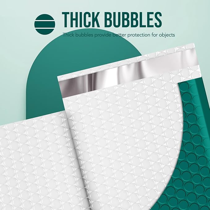 Fuxury Large Bubble Mailers 10.5x16" 40Pack Gift Wrap Padded Envelopes Opaque Mailing Envelopes Bubble Padded Cushion Padded Mailers for Packaging Small Business #5 Forest Green