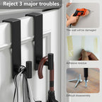 PMMASTO 2-Pack Over The Door Hooks - Rustproof Stainless Steel Door Hangers for 1-3/4 Inch Doors, Non-Marking and Tool-Free Easy Install (Black, T Shape-Fits 1-3/4" Thick Door)