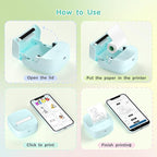 Gloryang JD-23 Sticker Printer, Mini Portable Thermal Printer Print Pod, Inkless Bluetooth Label Maker Machine for DIY Crafts, Journaling, Office & Home Use, Includes 2 Rolls Sticker Paper