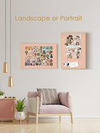 Bulletin Board 30 x 20 inches, Aluminum Framed Fabric Cork Board with 10 Push Pins (Blush Coral, 30 x 20 inches)