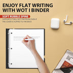WOT I Telescoping 3 Ring Binder 1 Inch 12-Pack, Flexible Binder with Expandable Spine, Customized Front Cover, Clear Catalog Pocket, Holds 225 Sheets