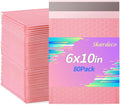 skardeco 6x10 Inch Pink Bubble Mailers 80 Pack Self-Seal Poly Padded Envelopes Suitable for Small Businesses to Package and Mail Jewelry Cosmetics, Electronic Products, Cards (Pink, 6x10-80)