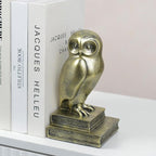 Kakizzy Vintage Gold Owl Bookends,Resin Animal Decorative Book Ends for Shelves,Book Holder with Anti-Slip Base,Luxurious Bird Bookends for Kids Rooms Office Home Decor,Unique Book Lover Gift