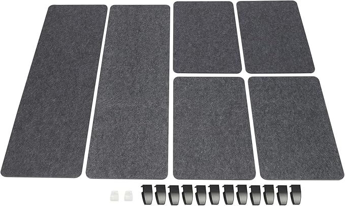 2 Sets Polyester Desk Dividers, Soundproof Room Divider Office Furniture Partitions, Privacy Desk Panel with Clamps, Stand Up Freestanding Desk Privacy Panel for Office Classroom(47.3"x16"+ 23.6"x16")