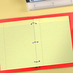KAISA Loose Leaf Notebook Paper, College Ruled, 300 Sheets Per Lined Paper, 8" x 10.5", 3 Hole Punched for 3 Ring Binder, Canary, Made In USA
