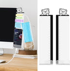 Office Desk Accessories 2pcs Monitor Memo Board Computer Message Board - Computer Side Panel Memo Creative Monitor Side Panel with Phone Holder Suitable for Office Home Desktop (with Grease Pencil)