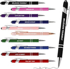 CRME 10pcs Red Nurse Pen Set Sculpture Funny Quotes Inspirational Pen Personalized Gifts Smooth Writing Pens No Smudge Pen Sets for Women Gift Nurse Week & Graduation Gifts