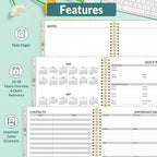 SUNEE 2026 Appointment Book, Quarter-Hourly, Weekly & Monthly - from January 2026 - December 2026, 6.4"x8.3" Weekly Planner, Flexible Cover, Note Pages, Pockets, Bookmark, Green Wildflowers