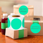 3 Inch Round Color Coding Labels (500 per Roll) - Colored Dot Stickers Round Labels for Inventory, Warehouse, Office Organizing - Aqua Circle Stickers
