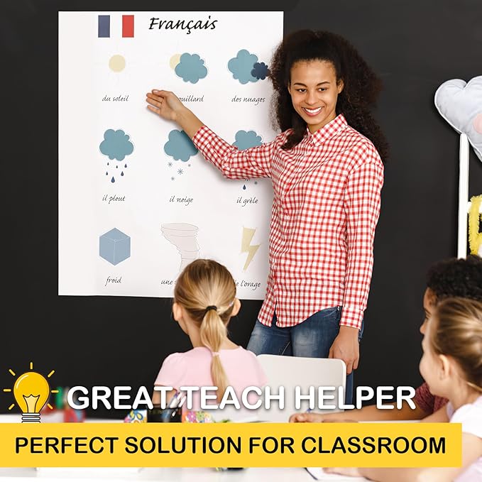 COIDEA Sticky Easel Pad, 25 in x 30 in, Large Sticky Notes for Wall, Super Sticky Easel Paper, Self Stick Flip Chart Paper for Teachers and Office, White, 30 Sheets/Pad, 6 Pad Total