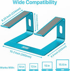 BLACK+DECKER Laptop Stand for Computer Desk, Ergonomic Laptop Stand for Desk, Lap top Riser Compatible with Macbook Notebook, Lap top Holder, Durable Aluminum Computer Riser Accessories, LochNess Blue