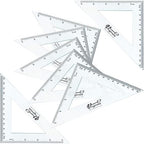 Virginia's Store 5 inch/13cm 90 Set-Squares Pack of 24, Crystal Clear Transparent, Shatter Resistant Plastic, Single-piece Plastic Molding, Drafting Tool Set, Ruler