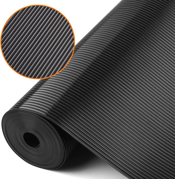 Shelf Liners for Kitchen Cabinets Non Adhesive Drawer Liner EVA Material Cupboard Mat Refrigerator Mats Washable Fridge Liner for Cabinet, Storage and Desks 17.3 x 236.2 Inches Black