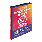 Samsill Economy 0.5 Inch 3 Ring Binder, Made in The USA, Round Ring Binder, Customizable Clear View Cover, Dark Blue
