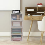 Xyskin 4-Pack 19 Quart Large Stackable Drawer Organizer Unit, Plastic Storage Box with Drawers