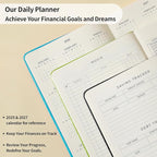 Crein Lynh 2025-2027 Premium Planner, Weekly & Monthly Calendar Planner with Budget & Goal Setting, January 2025 – December 2027, Tabs, Inner Pocket, Daily Journal Organizer for Women, A5, Blue