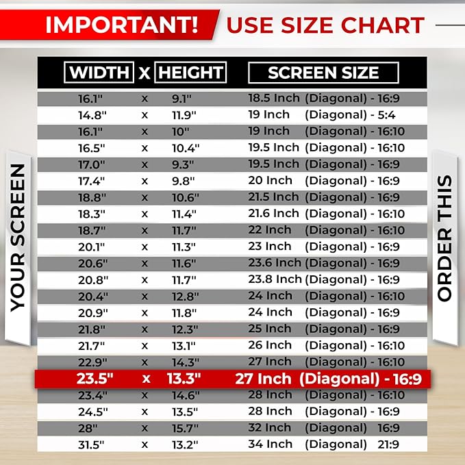 SightPro 27 Inch 16:9 Computer Privacy Screen Filter for Monitor - Privacy Shield and Anti-Glare Protector