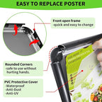 INNOVSIGN 6Pack Adjustable Pedestal Sign Holder - 11''x17'', Floor Standing Poster Stand for Vertical/Horizontal View, Outdoor/Indoor Sign Holders (Black, Round)