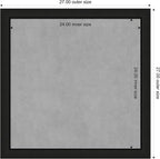 Amanti Art Black Framed Magnetic Board 27x27 Medium Vision Board for use with Magnets, 100% Metal Sheet to Display Items as Office Decor or for Home Organization in mudroom, Kitchen or Kids Room