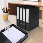 HUA JIE A4 Storage File Boxes Plastic Archives Cases with Clip, PVC File Folder Organizer Document Storage Filing Box for office,32.5×6.5×24 cm, Black(Pack of 6)
