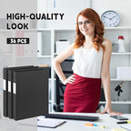 Henoyso 36 Pcs 3 Ring Binder 0.5 Inch Round Fits Letter Size 8.5'' x 11'' Paper Plastic Flexible Binder Bulk Holds 140 Sheets with 1 Pockets Versatile Organizer for Home Office School (Black)