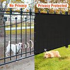 iCover 5x25ft Privacy Screen Fence, Outdoor Fencing Panels, Garden Windscreen Mesh Shade Sail Net Barrier, Include Reinforced Bindings and Brass Grommets Cable Zip Ties, Black