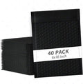 skardeco 6x10 Inch Black Bubble Mailers 40 Pack Self-Seal Poly Padded Envelopes Suitable for Small Businesses to Package and Mail Jewelry Cosmetics, Electronic Products, Cards (Black, 6x10-40)