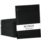 skardeco 6x10 Inch Black Bubble Mailers 40 Pack Self-Seal Poly Padded Envelopes Suitable for Small Businesses to Package and Mail Jewelry Cosmetics, Electronic Products, Cards (Black, 6x10-40)