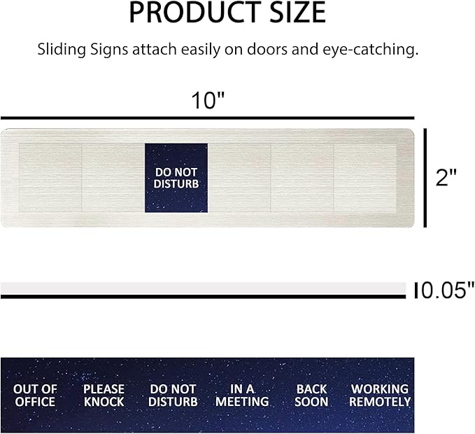 Privacy Door Sign, Do Not Disturb/Please Knock/Out of Office/in a Meeting/Back Soon/Working Remotely Indicator, That Lets Others Know Whether You're Available Or Not- Starry Sky Pattern Office Door Sign for Meeting & Conference Room -Stainless Steel-10...