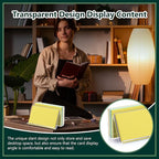 2 Pack Index Card Display Stand 4x6 Index Card Storage Box Flash Card Holder Acrylic Postcard Display Rack Notecard Organizer Business Card Stand for Desk Home Office(Transparent No Card)