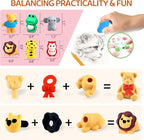 URSKYTOUS 60Pcs Animal Erasers Kids Desk Pets Pencil Erasers 3D Puzzle Bulk Mini Animal Eraser Toys Fun Cute Eraser for Classroom Rewards, Game Prizes, Treasure Box, Easter Egg Fillers