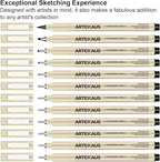 Micro Fineliner Drawing Art Pens, 12 Assorted Sizes, Waterproof Archival Ink, Art Supplies for Adults Sketching, Calligraphy, Technical Illustrators.