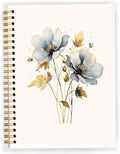 JWVK Vintage Wild Flower Botanical Plant Notebook 02,Rustic Spring Floral Cottagecore Notebook Journal for Work Office School Student Teacher,Hardcover Spiral Notebook 5.5x8.4