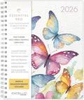 Essential PRO 2026 Daily, Weekly & Monthly Planner, 8.5"x11": 14 Months (Nov 2025 - Dec 2026) Monthly Tabs,Daily Tracking,Notes Pages,Storage Pocket,Bookmark w Sticky Notes (Watercolor Butterflies)