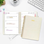 2026 Planner, Annecy Weekly ＆ Monthly Planner 2026, Jan. 2026 – Dec. 2026, 6.4" x 8.5" Monthly Agenda Planner with Tabs, Flexible Linen Cover, Spiral Binding, Double-sided Pocket, Bookmark, Beige