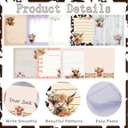 Highland Cow Sticky Notes Set - Lovarywow 9 Pack Highland Cow Sticky Notepad Cute Animals Sticky Notes 3"X3" Adhesive Post Memo Pad Gifts Office Home Cow Print School Supplies 450 Sheets