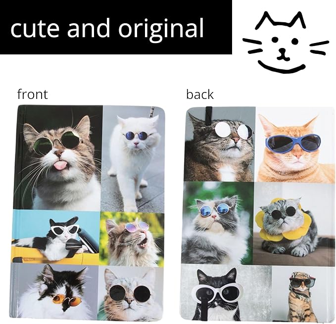 Kathy & Jiggs: Sassy Cat A5 Lined Journal 160 Pages, 5.8 X 8.4 Hardcover Notebook, College Ruled: Cute Aesthetic Gifts for Cat Dads, Mom, Kids, Animal Lovers, Men, Women, Note Book, Diary, Journaling