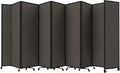 Versare Room Divider 360 Portable Wall Partition | Folding Panels | Large Freestanding Divider | Locking Wheels | Temporary Room Separator