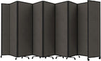 Versare Room Divider 360 Portable Wall Partition | Folding Panels | Large Freestanding Divider | Locking Wheels | Temporary Room Separator