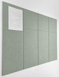 DECORITA Sage Green Cork Board Alternative | Large Pin Board Notice Board | Felt Bulletin Board for Office, Home & Classroom | Sage Green Office School Supplies | Felt Wall Tiles (12-Pack)