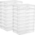 ALINK Photo Storage Box with Handle, 4" x 6" Photo Case Craft Keeper Organizer Container with 16 Inner Case and Label for Pictures, Arts, Crafts, Sewing, Stickers, Office Supplies - Clear