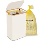 efluky Recycle Bin Holder 100L, 26 Gallon Trash Can with Lid, Garbage Bag Holder for Yellow Bags, Easy Removal, (Inner Bag Not Included) -Beige